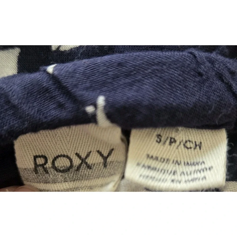 Roxy Women's Navy White Tropical One-Piece Jumpsuit Pantsuit Tube Top Size Small